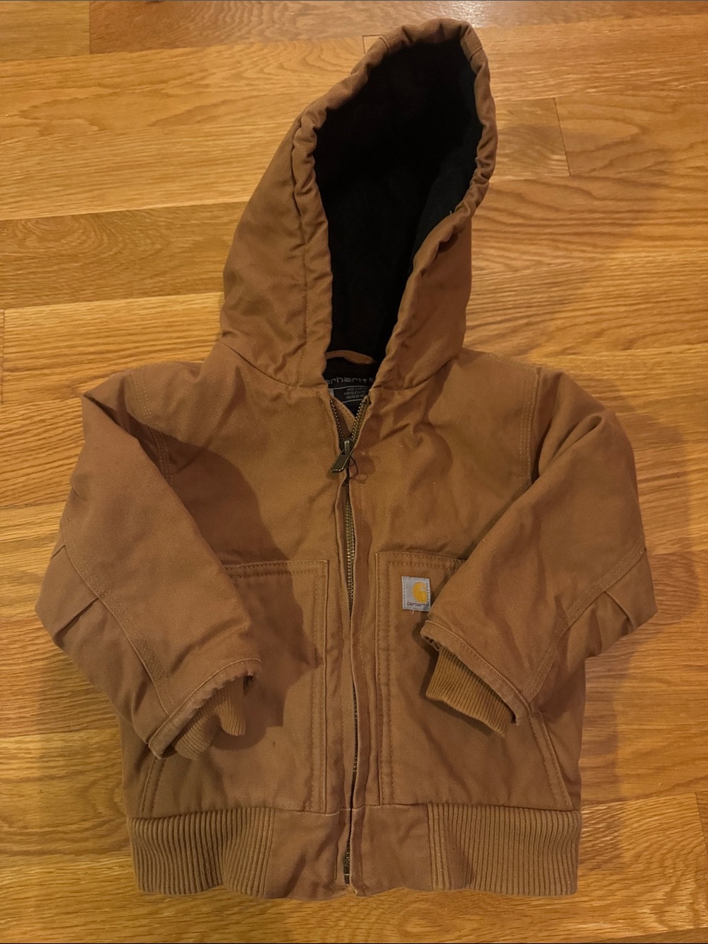 Carhartt Brown Hooded Duck Canvas Jacket - Black Lining
